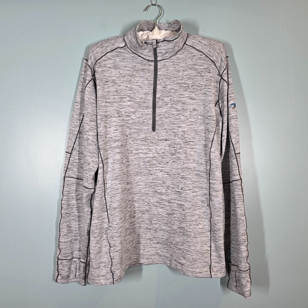 KÜHL Men's 1/4 Zip Long Sleeve‎ Shirt Gray Size M Performance Pullover RN#108846